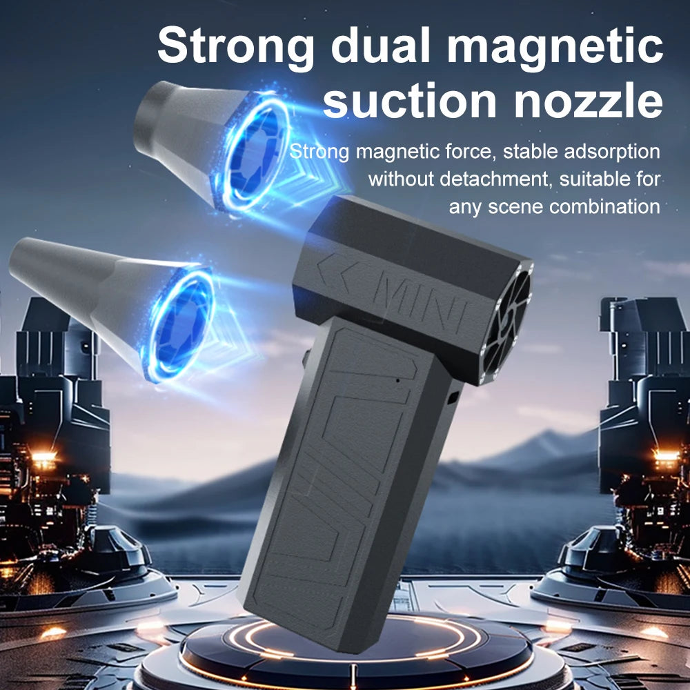 Electric Mini Turbo Jet Fan Air Duster Adjustable wind speed Type-C Charging Strong Winds 41m/s Brushless Turbo Jet Blower